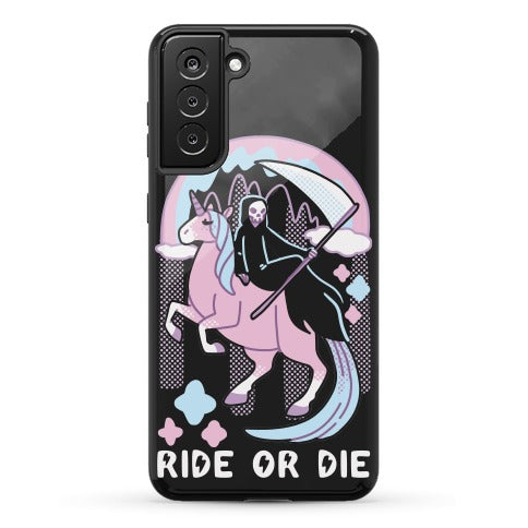 Ride or Die - Grim Reaper and Unicorn Phone Case