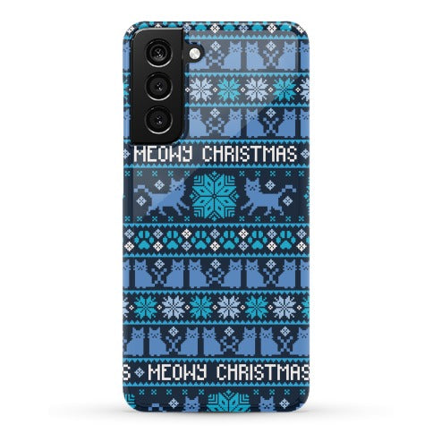 Meowy Christmas Cat Sweater Pattern Phone Case