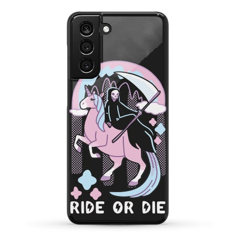 Ride or Die - Grim Reaper and Unicorn Phone Case