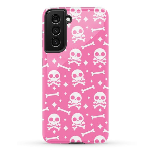 Cute Skull N' Bones Pattern (Pink) Phone Case