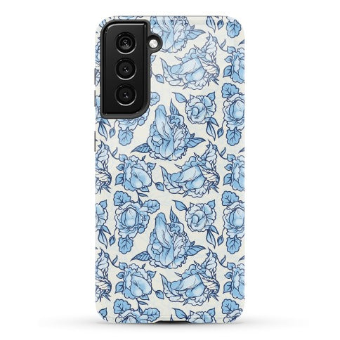 Floral Penis Pattern Blue Phone Case