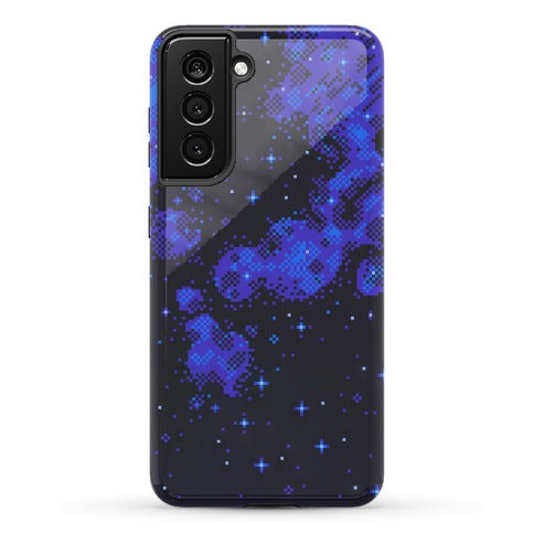 Pixelated Blue Nebula Phone Case