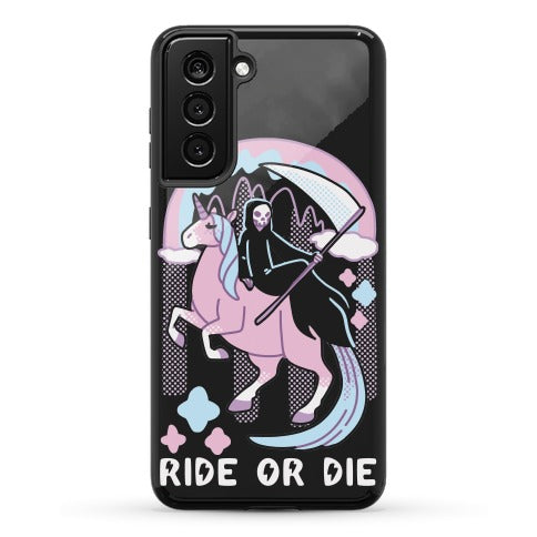 Ride or Die - Grim Reaper and Unicorn Phone Case