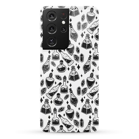 Black On White Potions Pattern Phone Case