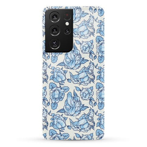 Floral Penis Pattern Blue Phone Case