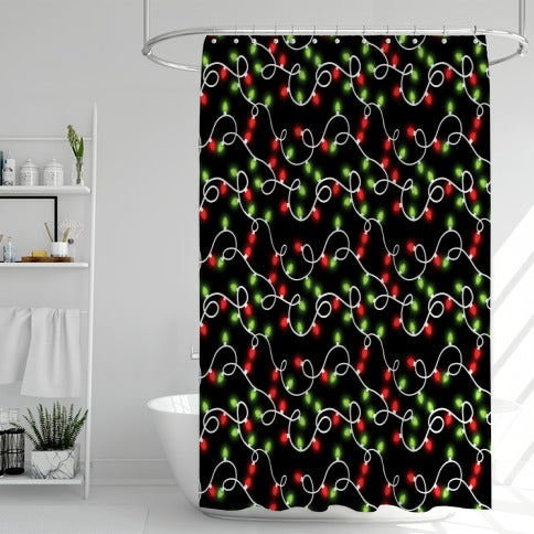 Christmas Lights Pattern Shower Curtain