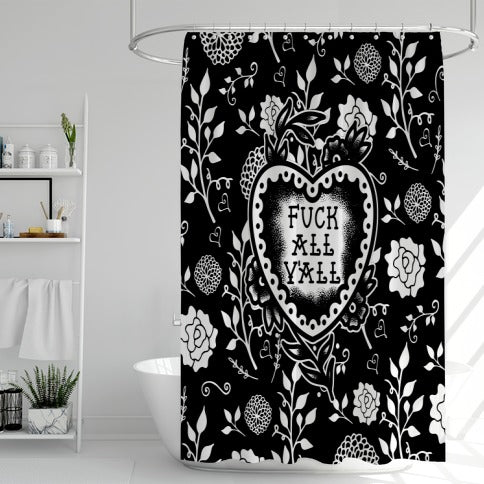 Fuck All Y'all Old School Tattoo Shower Curtain