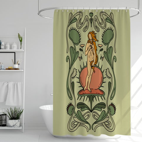 The Birth of Venus Fly Trap Shower Curtain