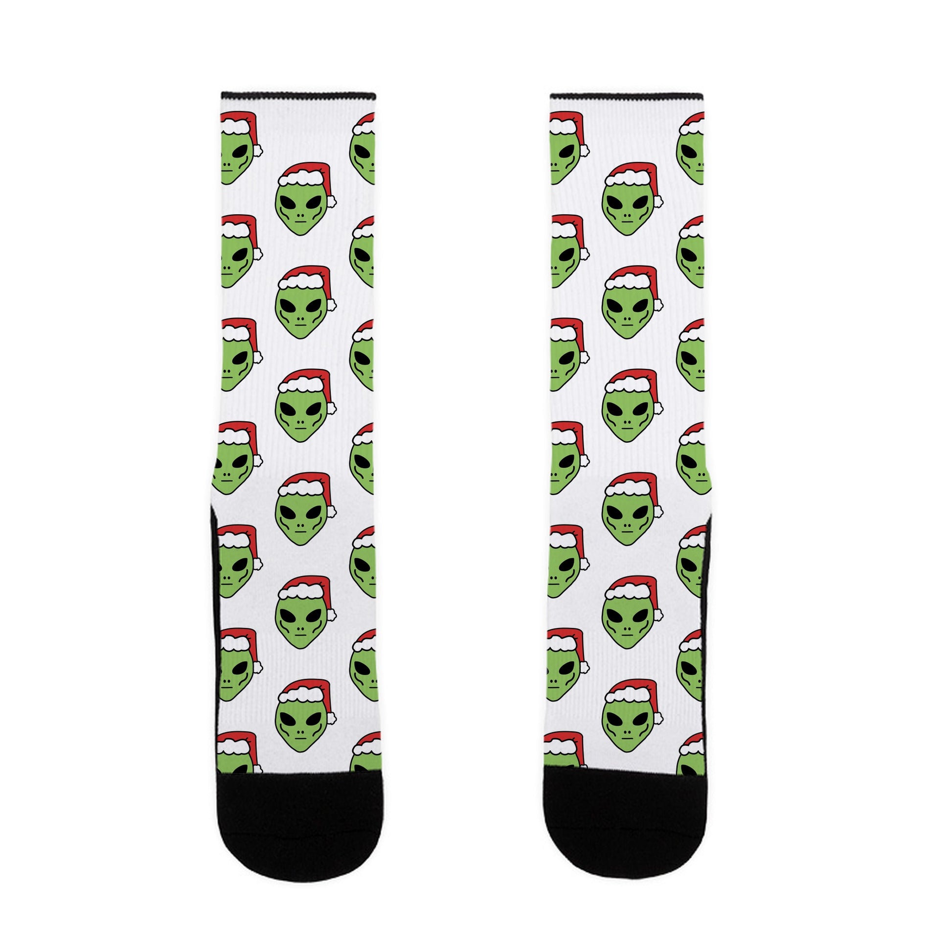 Aliens in Santa Hats Socks