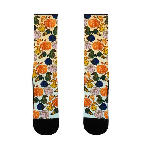 Autumn Gourds Pattern Socks