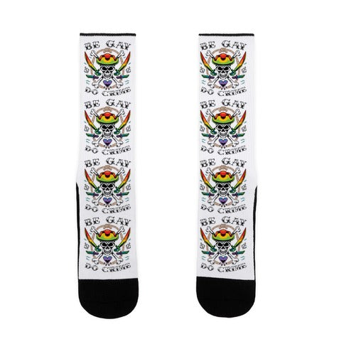 Be Gay Do Crime Pirates Socks