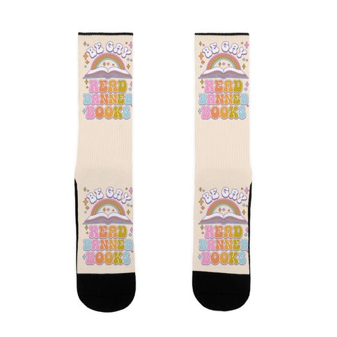 Be Gay Read Banned Books Socks