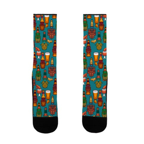 Beers With Beards Pattern Socks