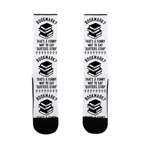 Bookmark? Quitter's Strip Socks