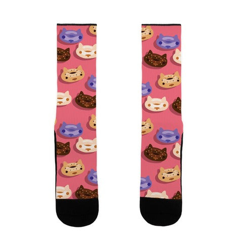 Cat Bagel Pattern Socks