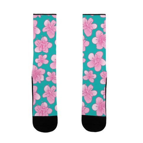 Cherry Blossom Vagina Pattern Socks