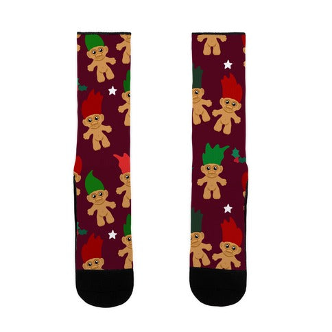 Christmas Trolls Pattern Socks