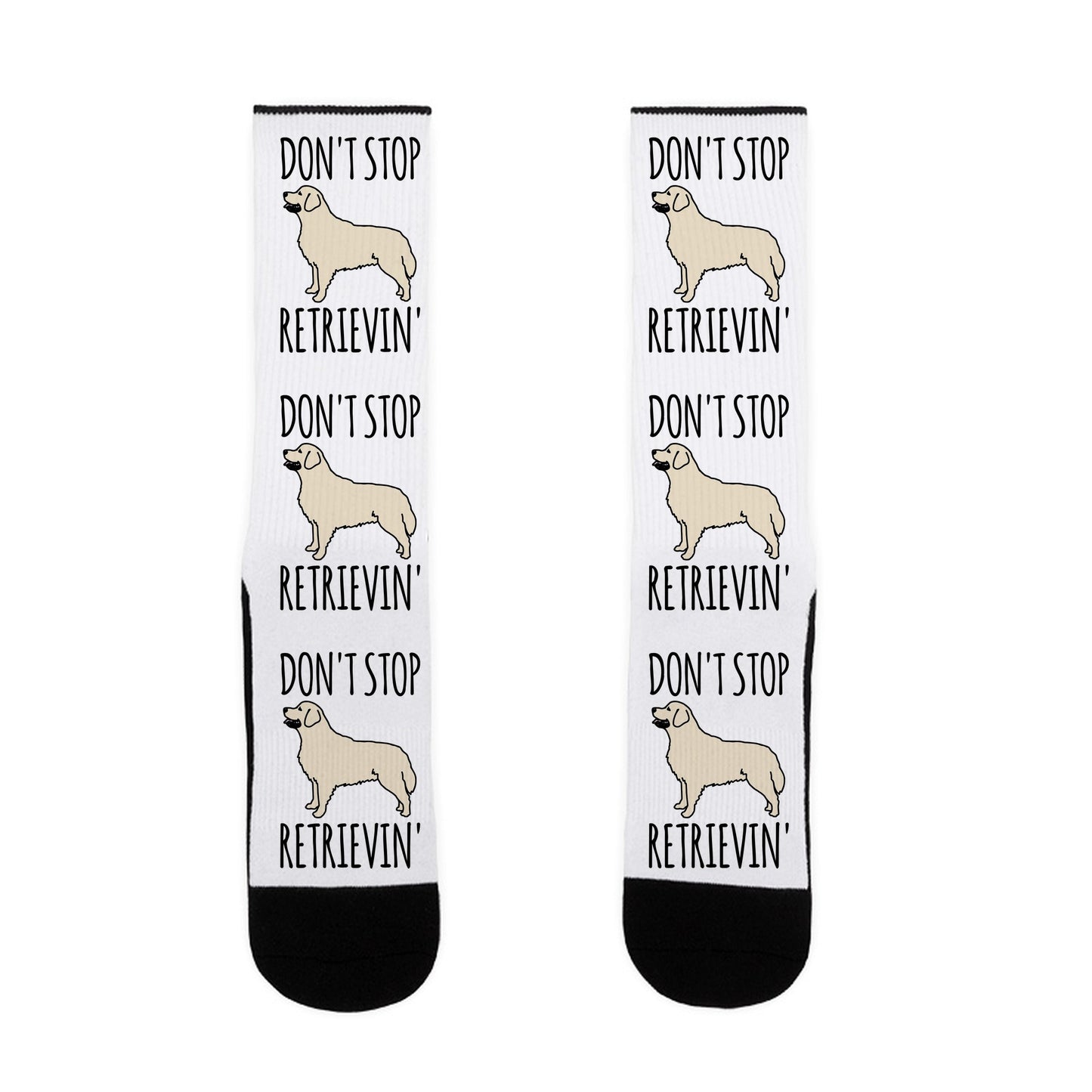 Don't Stop Retrievin' Golden Retriever Dog Parody Socks