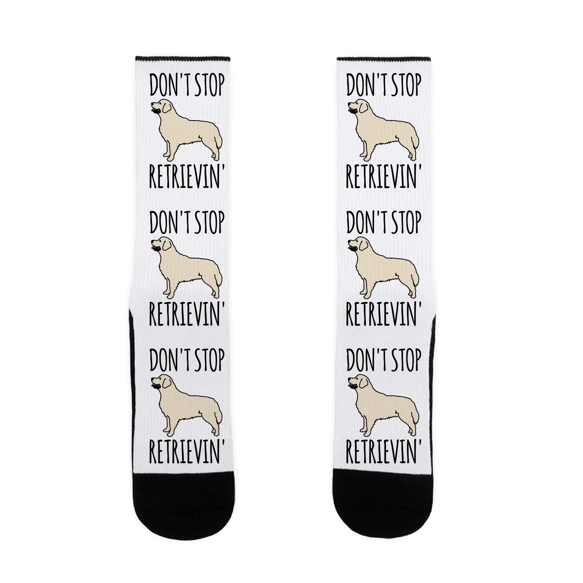 Don't Stop Retrievin' Golden Retriever Dog Parody Socks