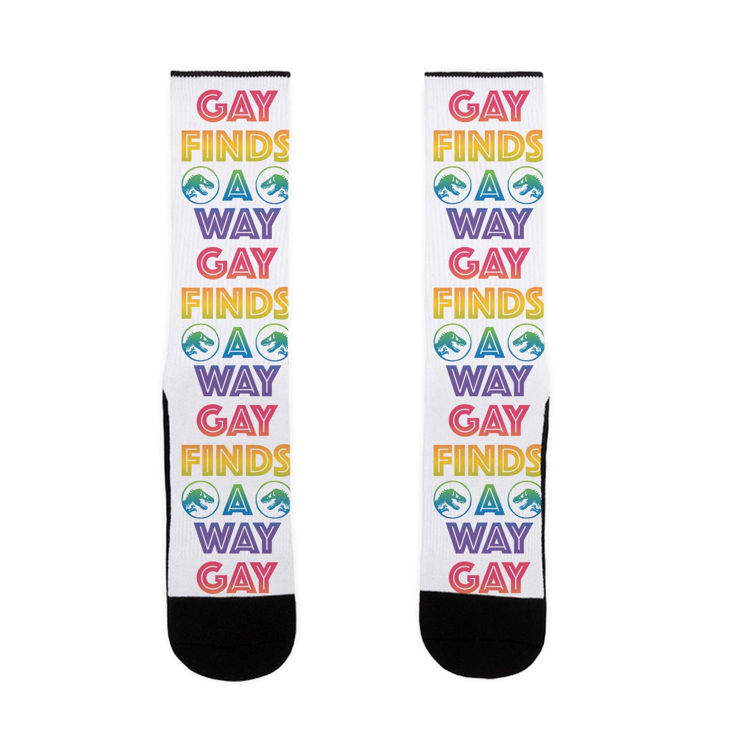 Gay Finds A Way Jurassic Park Parody Socks
