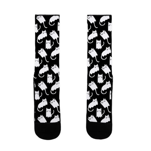 Ghost Cat Pattern Socks