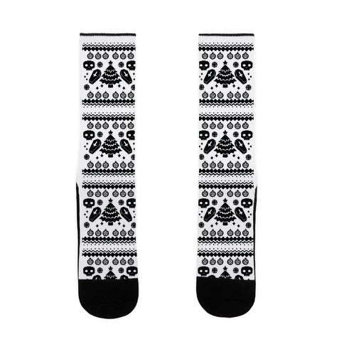 Goth Xmas Ugly Sweater Socks