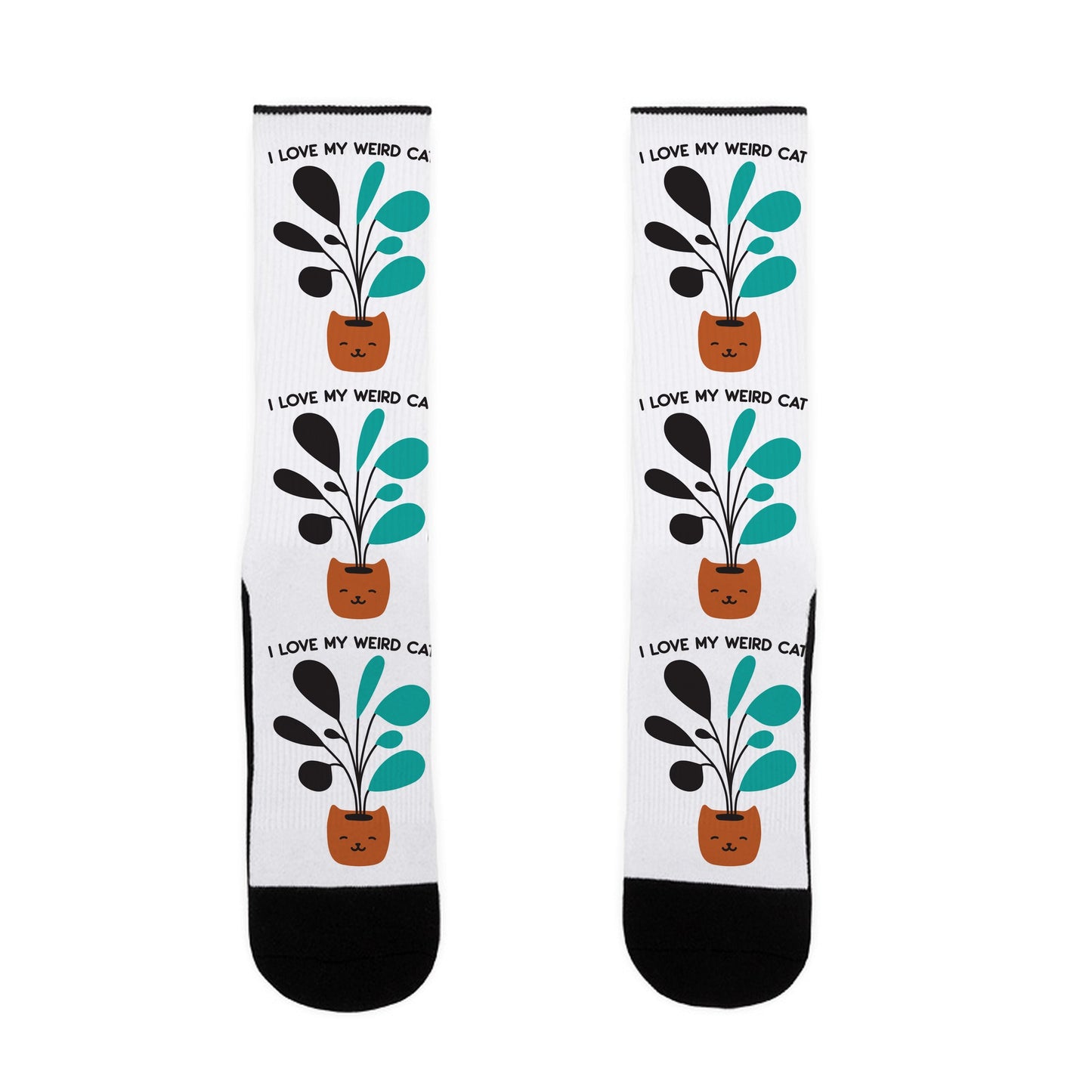 I Love My Weird Cat (Plant) Socks