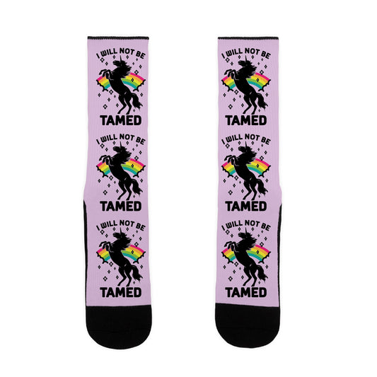 I Will Not Be Tamed Unicorn Socks