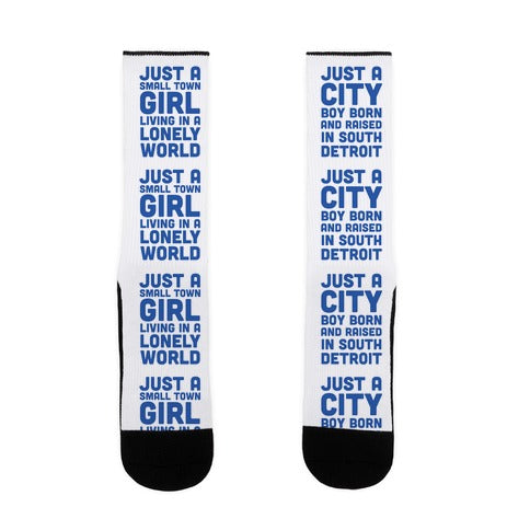 Just a Small Town Girl/Just a City Boy Socks