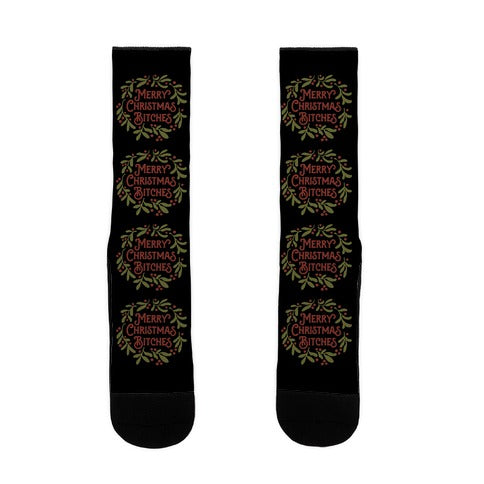 Merry Christmas Bitches Socks