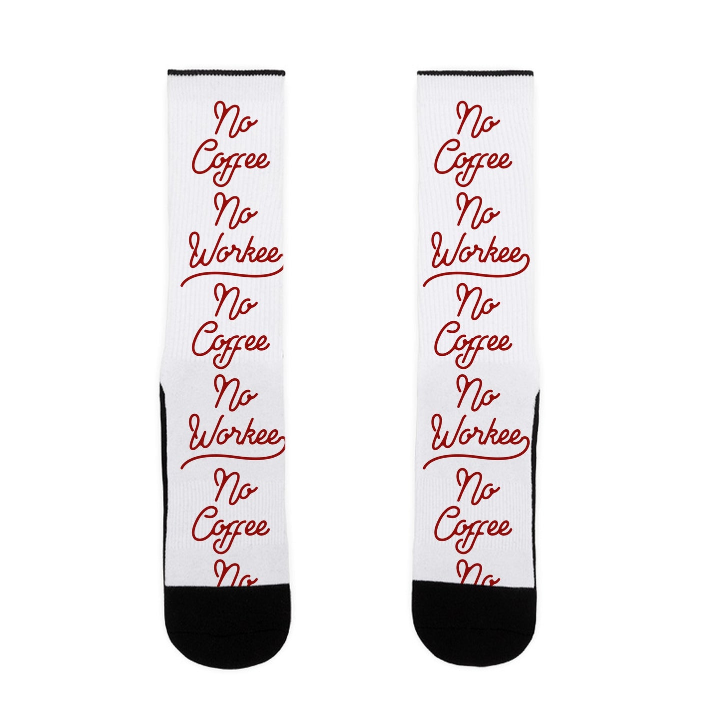 No Coffee No Workee Red Socks