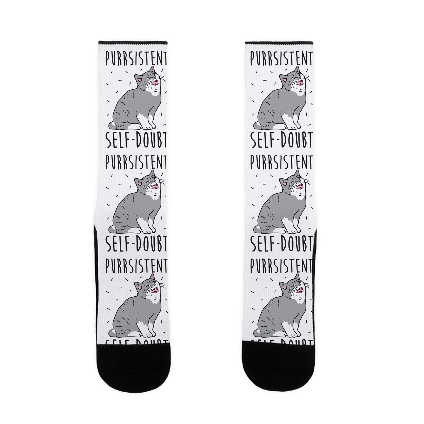 Purrsistent Self-Doubt Cat Socks