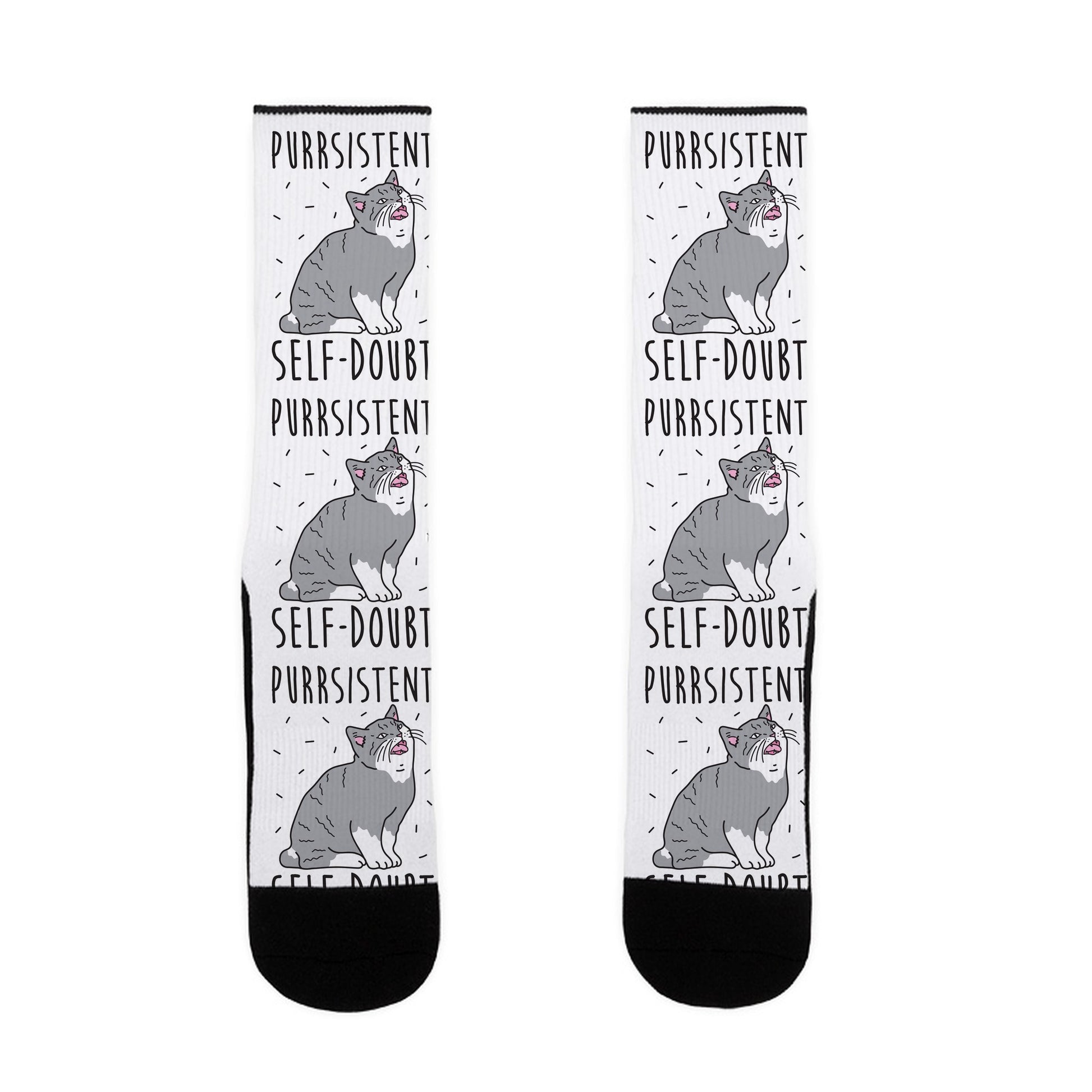 Purrsistent Self-Doubt Cat Socks