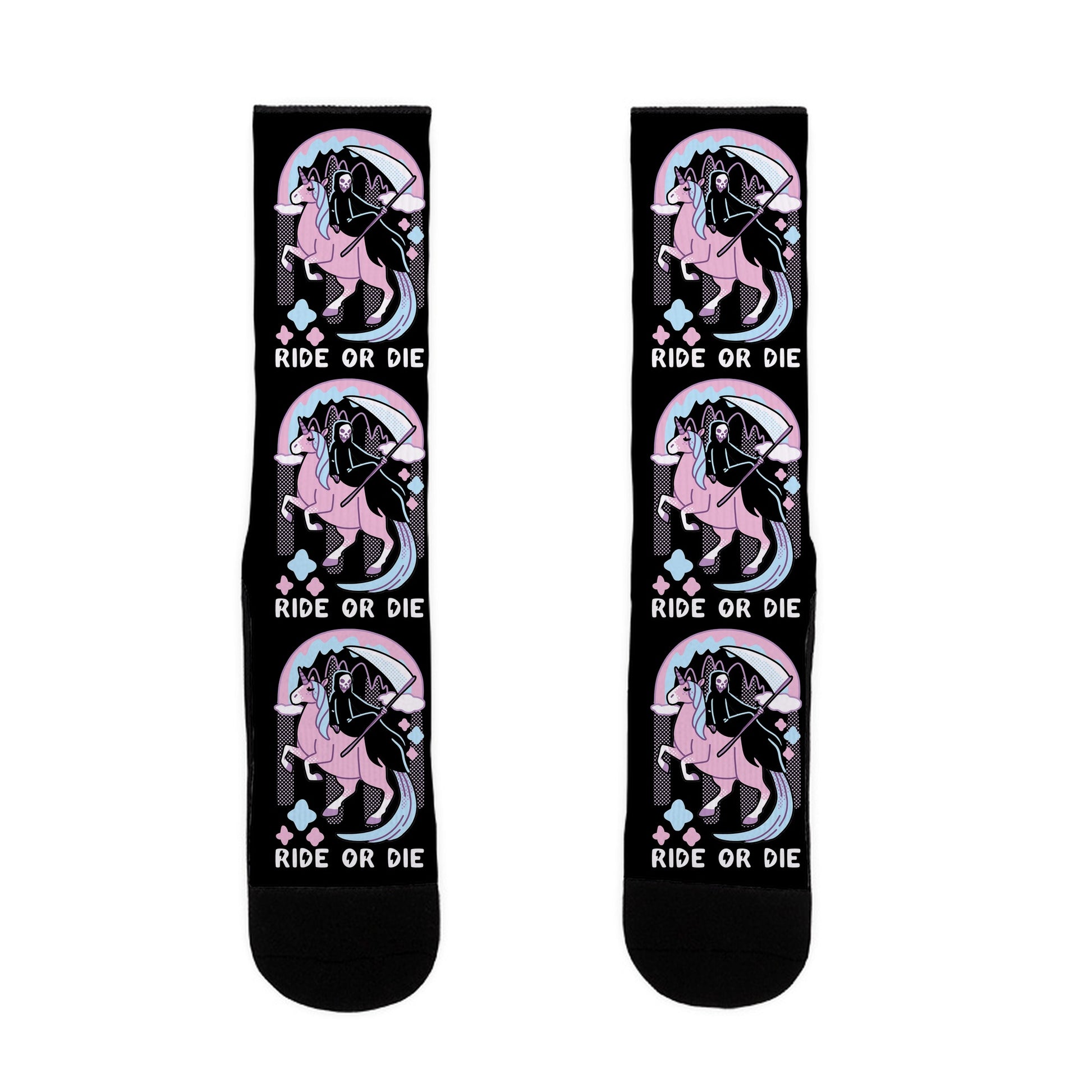 Ride or Die - Grim Reaper and Unicorn Socks