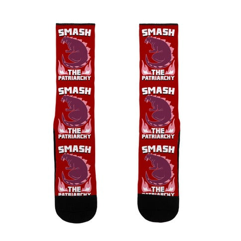 Smash the Patriarchy - Godzilla Socks
