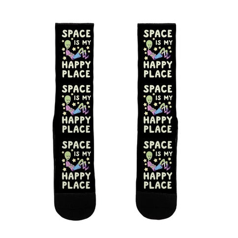 Space is my Happy Place Socks
