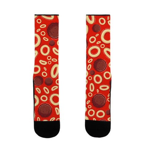 Spaghettios With Meatballs Pattern Socks