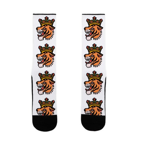 Tiger King Tiger with a Crown Socks