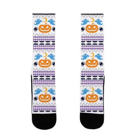 Ugly Halloween Sweater Socks