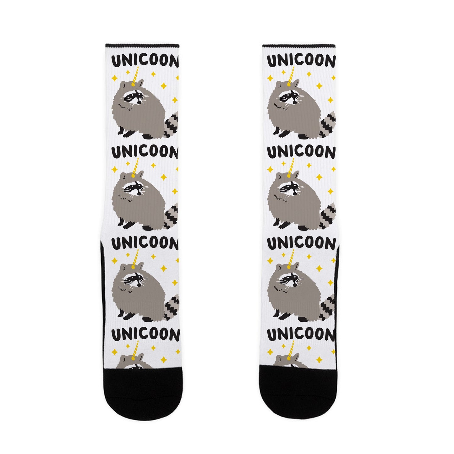 Unicoon Raccoon Unicorn Socks