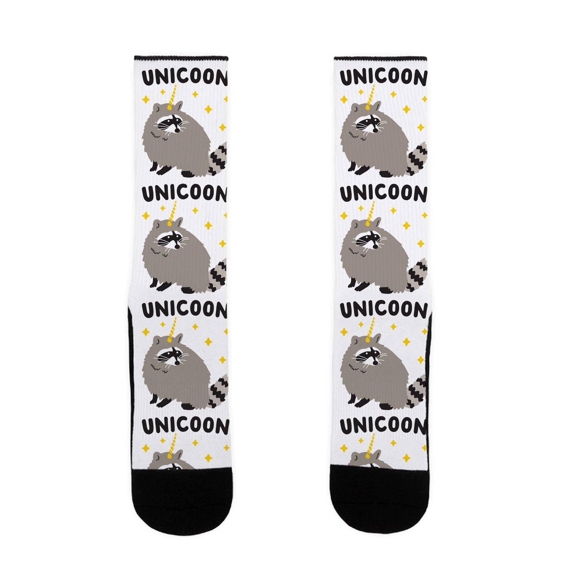 Unicoon Raccoon Unicorn Socks