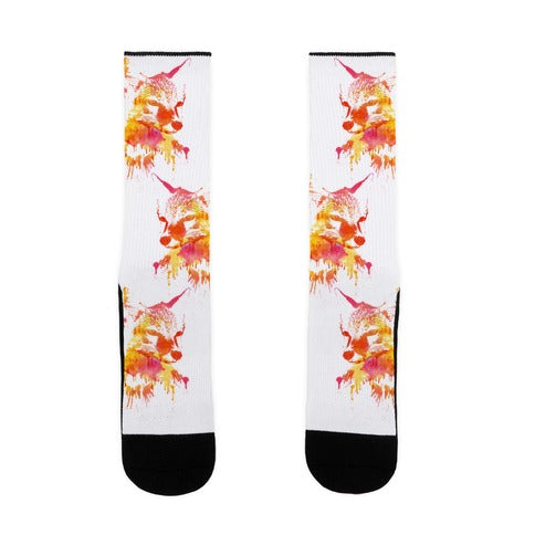 Watercolor Fox Socks