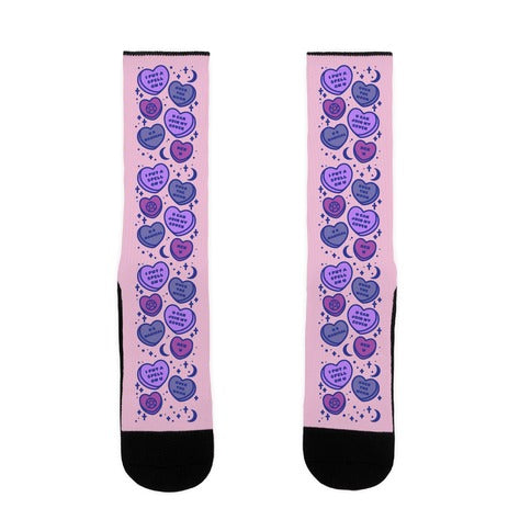 Witchy Candy Hearts  Socks