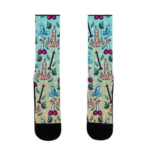 Wizard Penis Pattern Socks