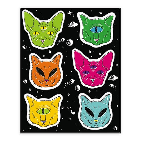 Alien Cat Sticker Sheet