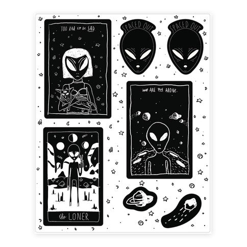 Alien Drawing  Sticker Sheet