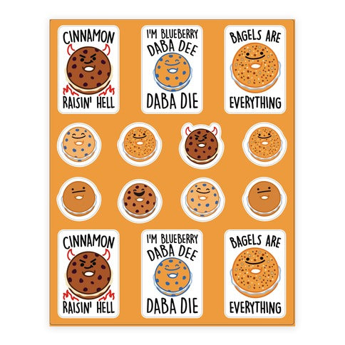 Bagel Pun Sticker Sheet Sticker Sheet