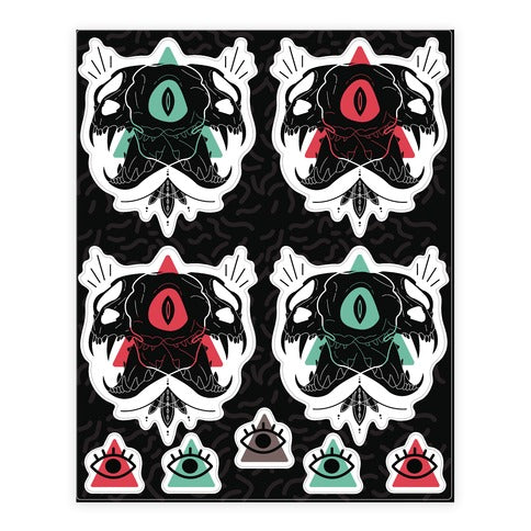 Cat Skull Sticker Sheet