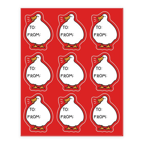 Chonky Honk Gift Tags Sticker Sheet