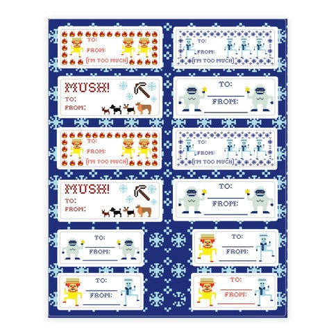 Christmas Gift Tags Sticker Sheet
